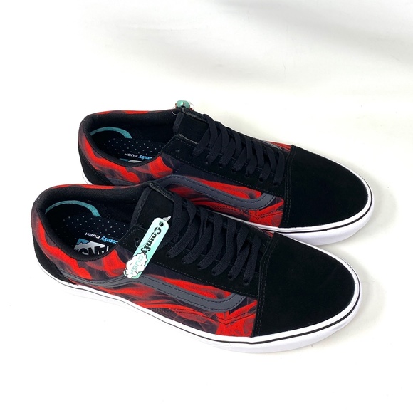 VANS Old Skool ComfyCush Low Black Red Men Suede Canvas Size Sneaker VN0A5DYCY09 - Picture 4 of 10